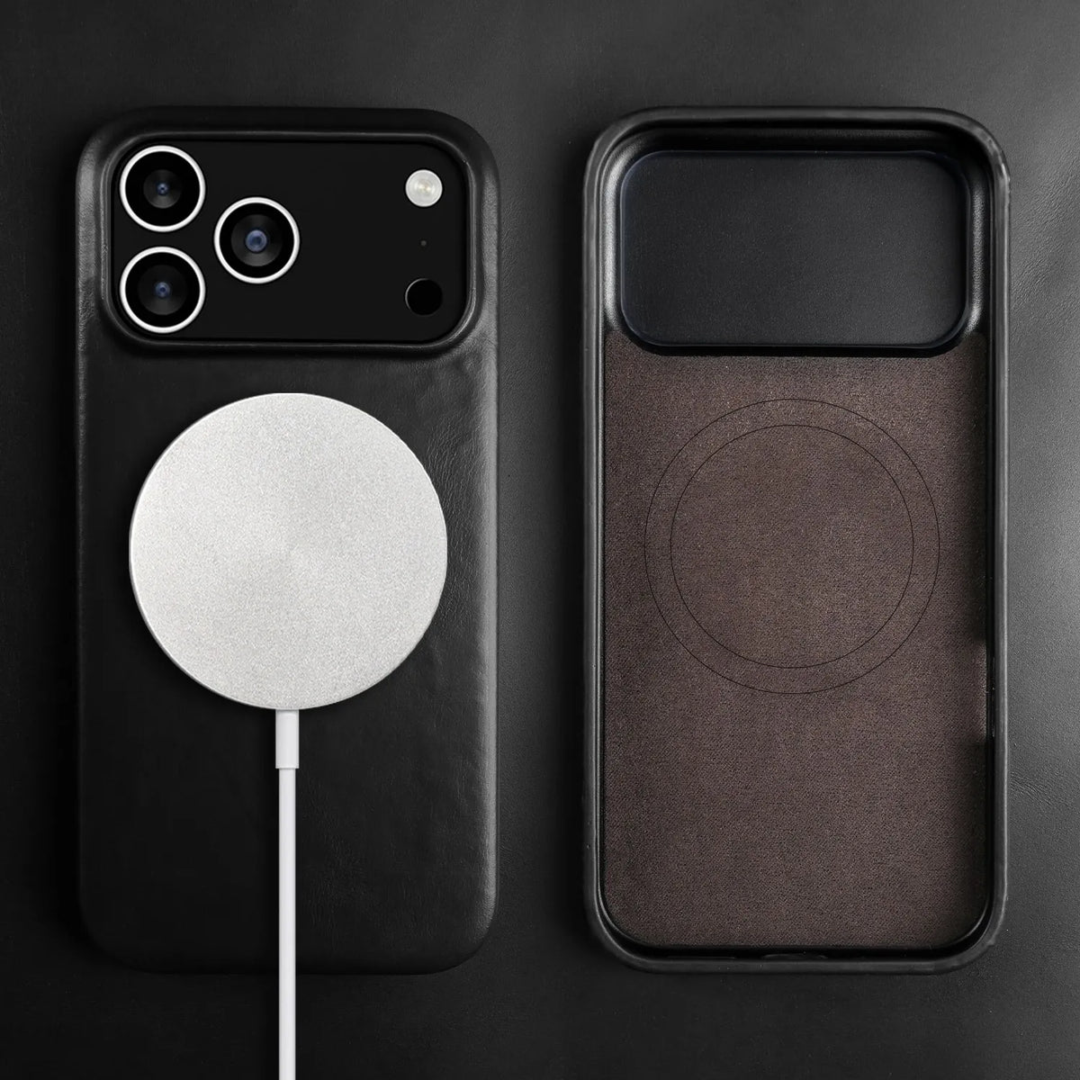 Premium Full-Grain Leather iPhone Case with MagSafe – Shock-Absorbent Protection for iPhone 11-17 Models | Thomler