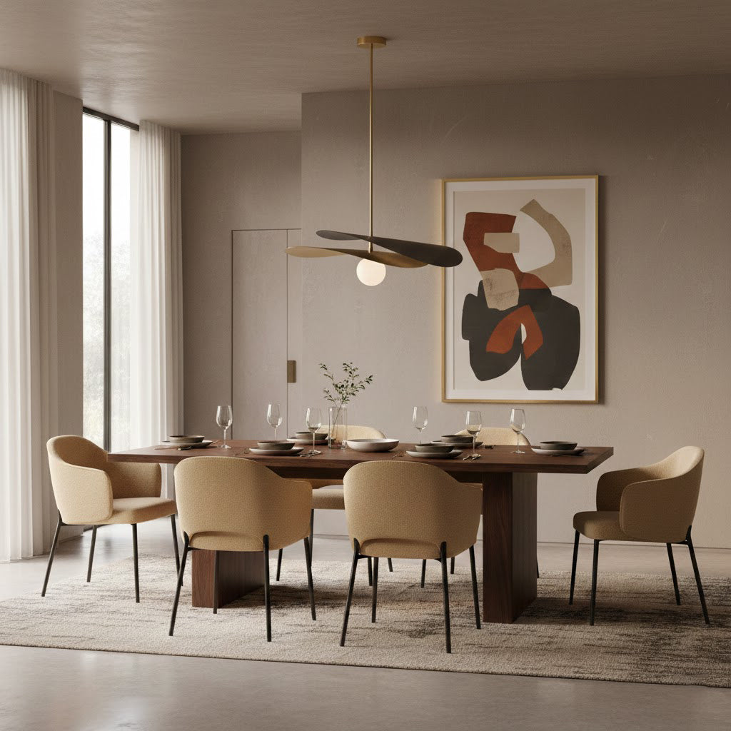 Pendant Light Metal Glass 21.7 in Ceiling Dining Room Kitchen Modern Mid Century Hanging Fixture | Thomler
