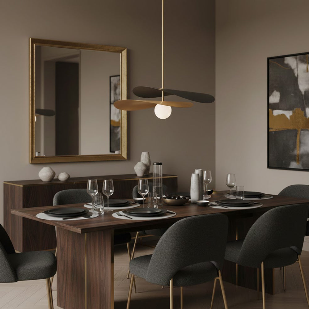 Pendant Light Metal Glass 21.7 in Ceiling Dining Room Kitchen Modern Mid Century Hanging Fixture | Thomler
