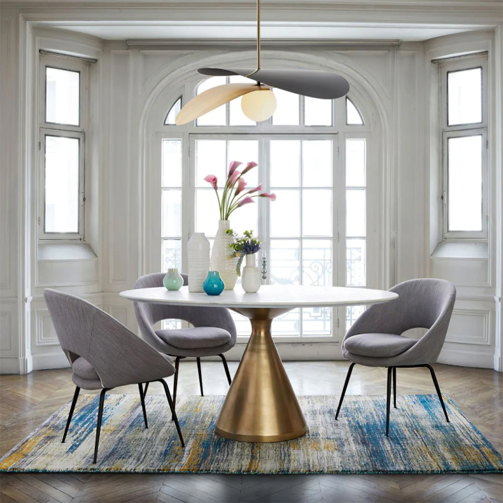 Pendant Light Metal Glass 21.7 in Ceiling Dining Room Kitchen Modern Mid Century Hanging Fixture | Thomler