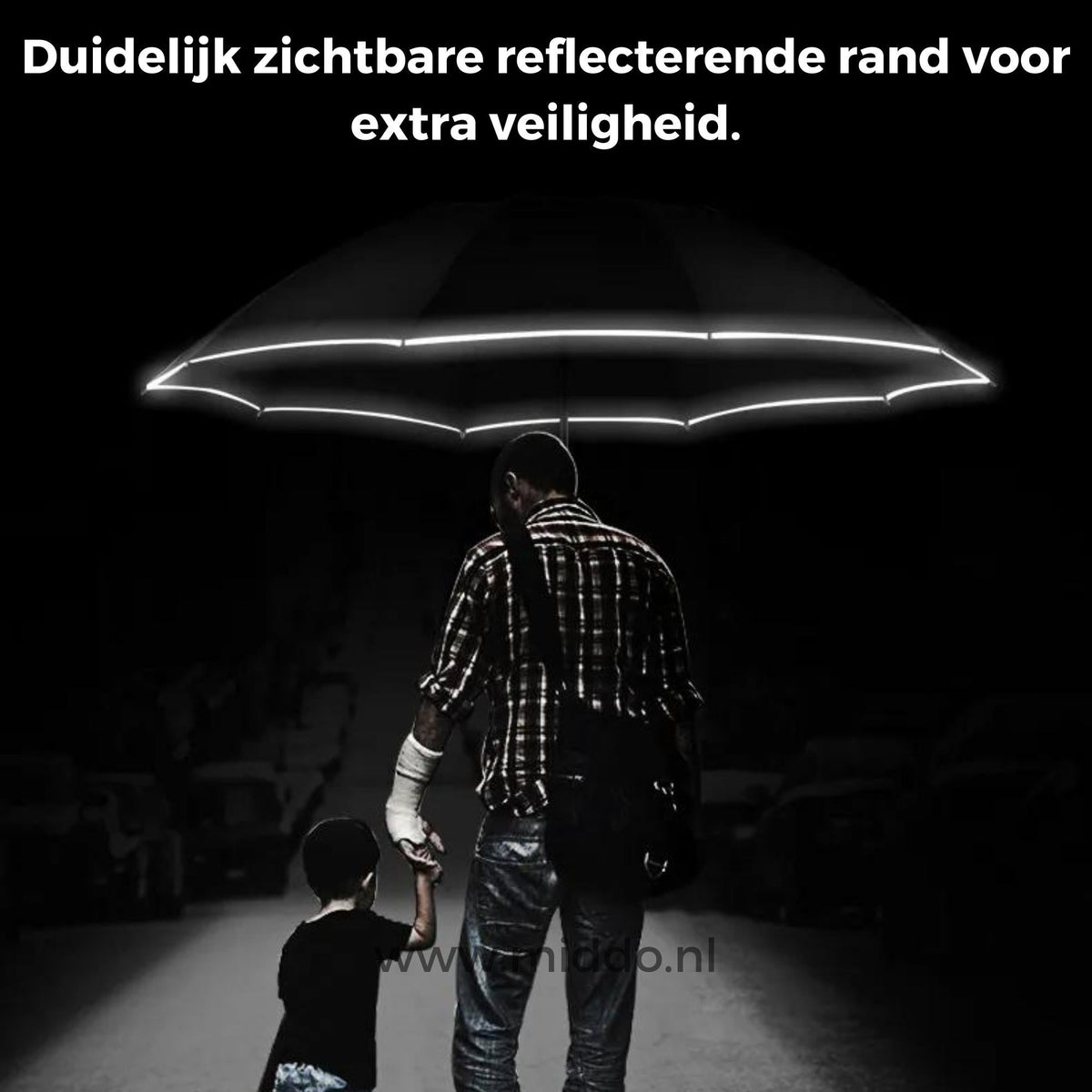 Auto Open/Close Reflective Safety Umbrella – Wind-Resistant, One-Button Deploy for Fast Rain Protection | Thomler