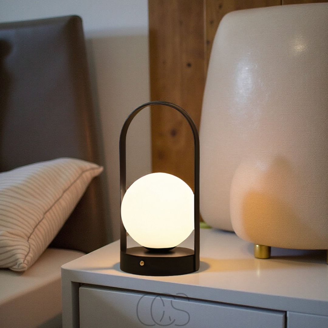 Cordless LED Sphere Table Lamp – Touch Dimming, Rechargeable USB Night Light for Bedroom Living Room Patio – Portable Indoor Outdoor | Thomler