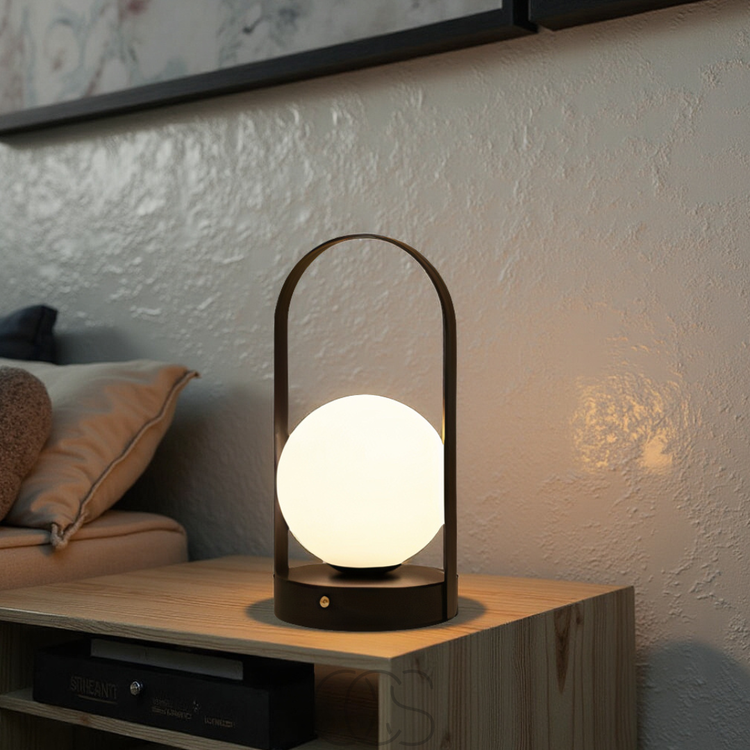 Cordless LED Sphere Table Lamp – Touch Dimming, Rechargeable USB Night Light for Bedroom Living Room Patio – Portable Indoor Outdoor | Thomler