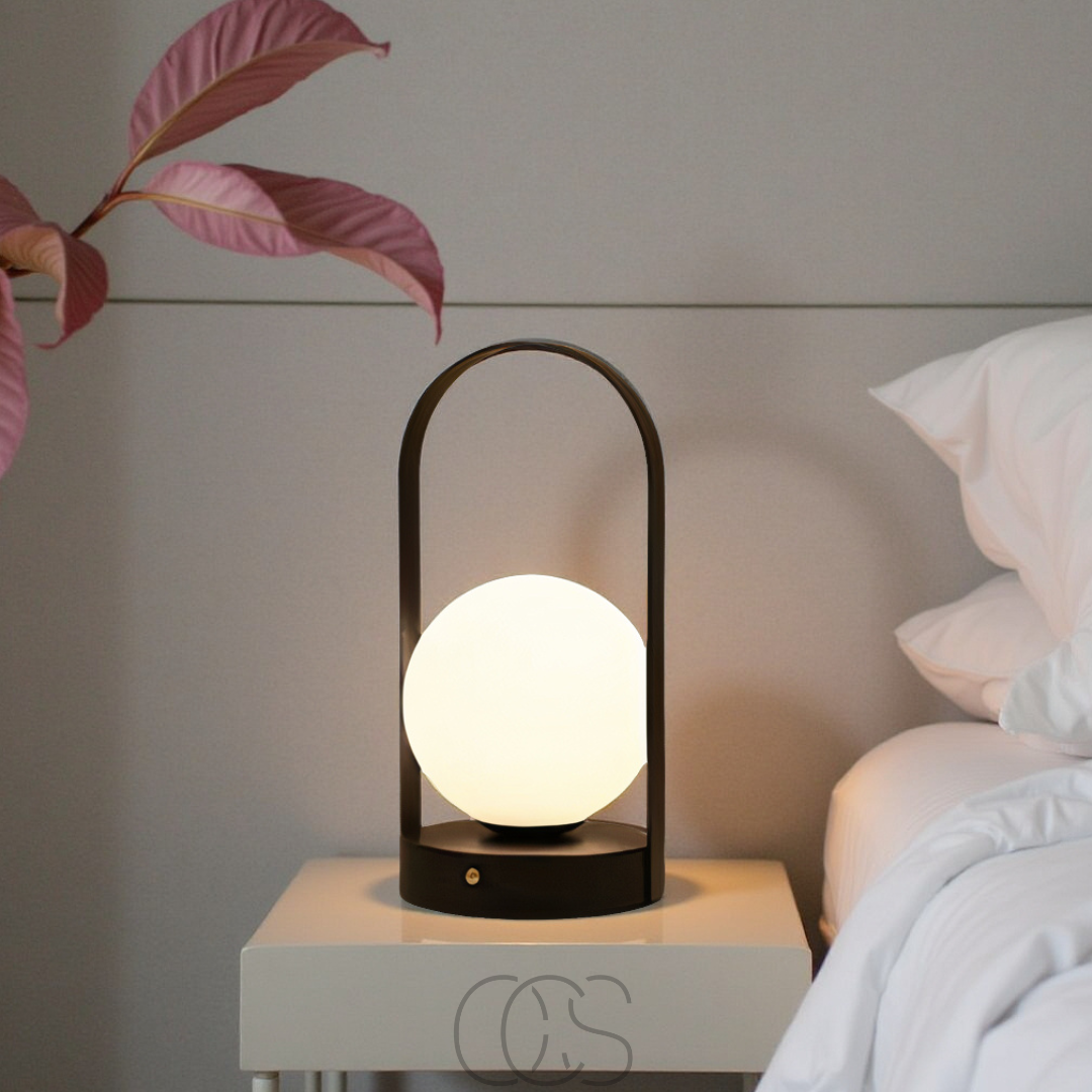 Cordless LED Sphere Table Lamp – Touch Dimming, Rechargeable USB Night Light for Bedroom Living Room Patio – Portable Indoor Outdoor | Thomler