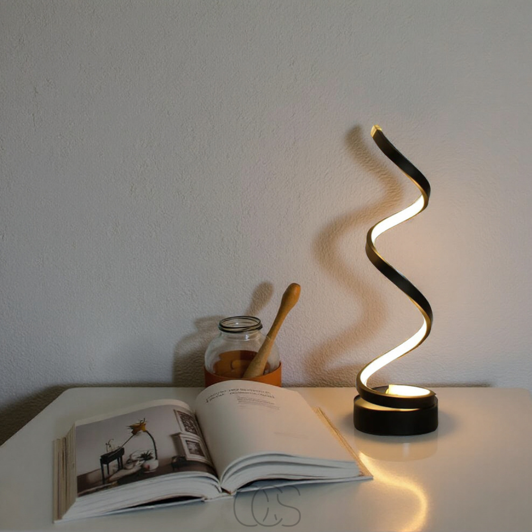 Spiral LED Table Lamp with 3 Color Temperatures & Touch Control for Bedroom, Office & Living Room | Thomler