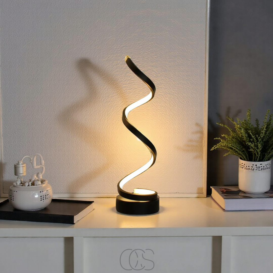 Spiral LED Table Lamp with 3 Color Temperatures & Touch Control for Bedroom, Office & Living Room | Thomler
