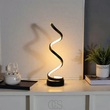 Curved Metal Desk Lamp with Dimmable LED Light and 3 Color Modes for Bedroom Office and Living Room | Thomler