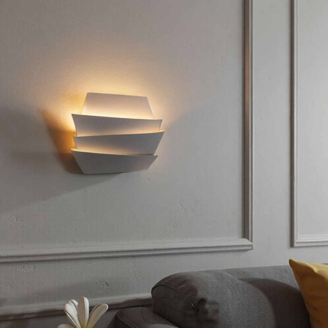 Double Up-Down Wall Sconce White Mid-Century Modern Light Fixture for Bedroom Living Room Hallway Indoor Scandinavian Minimalist Home Decor | Thomler