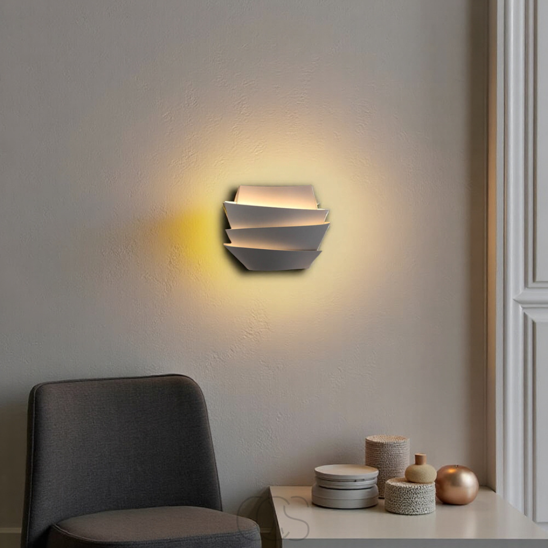 Double Up-Down Wall Sconce White Mid-Century Modern Light Fixture for Bedroom Living Room Hallway Indoor Scandinavian Minimalist Home Decor | Thomler