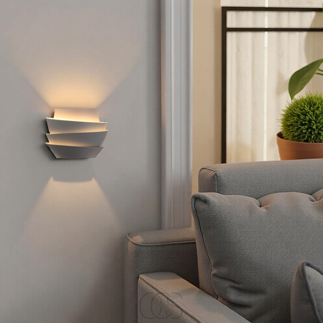 Double Up-Down Wall Sconce White Mid-Century Modern Light Fixture for Bedroom Living Room Hallway Indoor Scandinavian Minimalist Home Decor | Thomler