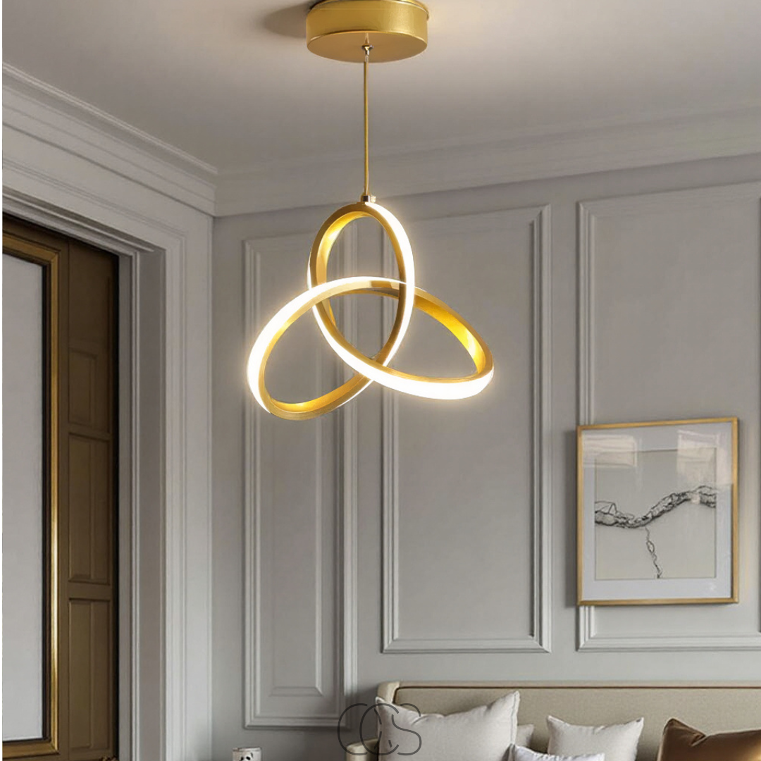 Geometric LED Pendant Light | Adjustable Color Temperature | Modern Aluminum & Acrylic Ceiling Fixture for Dining Room, Kitchen & Living | Thomler