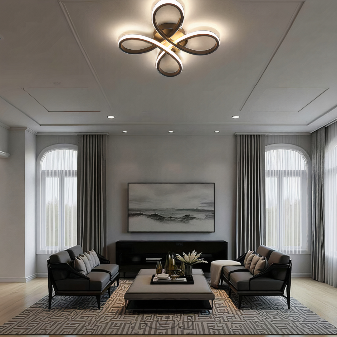Dimmable LED Clover Ceiling Light - Adjustable Color Temperature & Brightness for Living Room, Bedroom, Hallway | Thomler