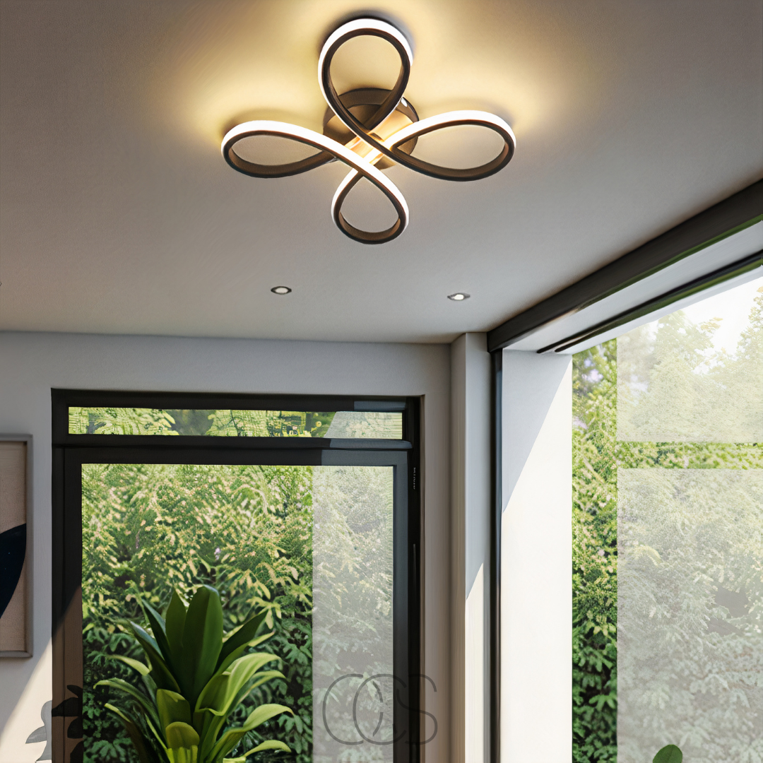 Dimmable LED Clover Ceiling Light - Adjustable Color Temperature & Brightness for Living Room, Bedroom, Hallway | Thomler