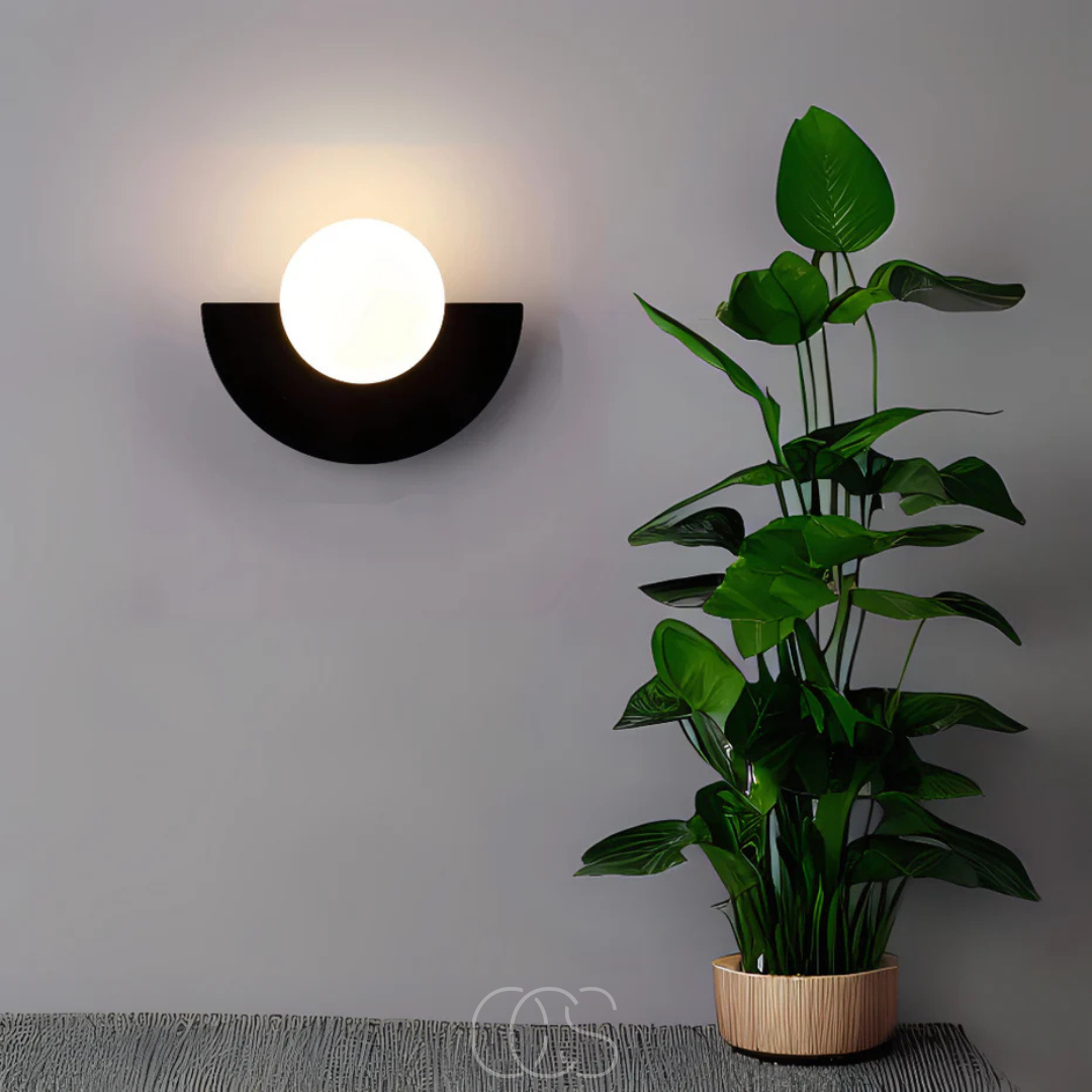 Dimmable Half-Round LED Wall Sconce – Scandinavian Style Fixture for Living Room, Bedroom, Hallway – Modern Minimalist Accent Lighting | Thomler