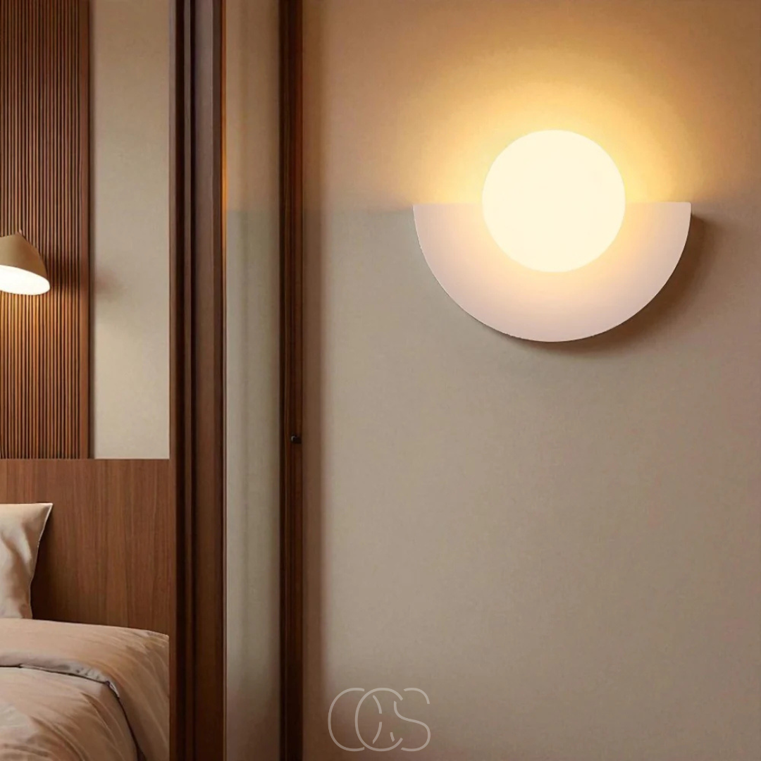 Dimmable Half-Round LED Wall Sconce – Scandinavian Style Fixture for Living Room, Bedroom, Hallway – Modern Minimalist Accent Lighting | Thomler