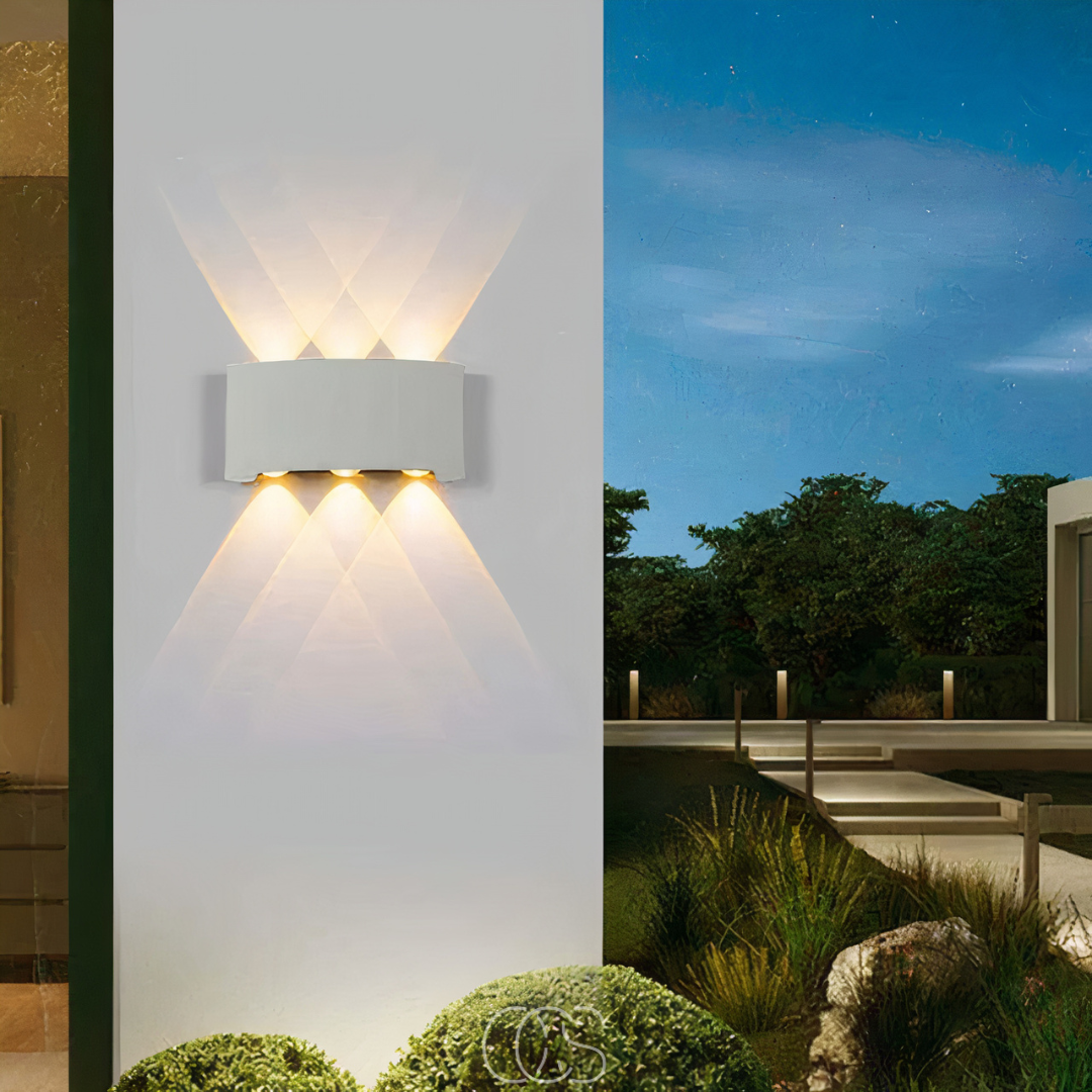 Dual-Beam Outdoor Wall Light – Sandblasted Aluminum – IP65 Weatherproof for Porch, Patio & Garden | Thomler