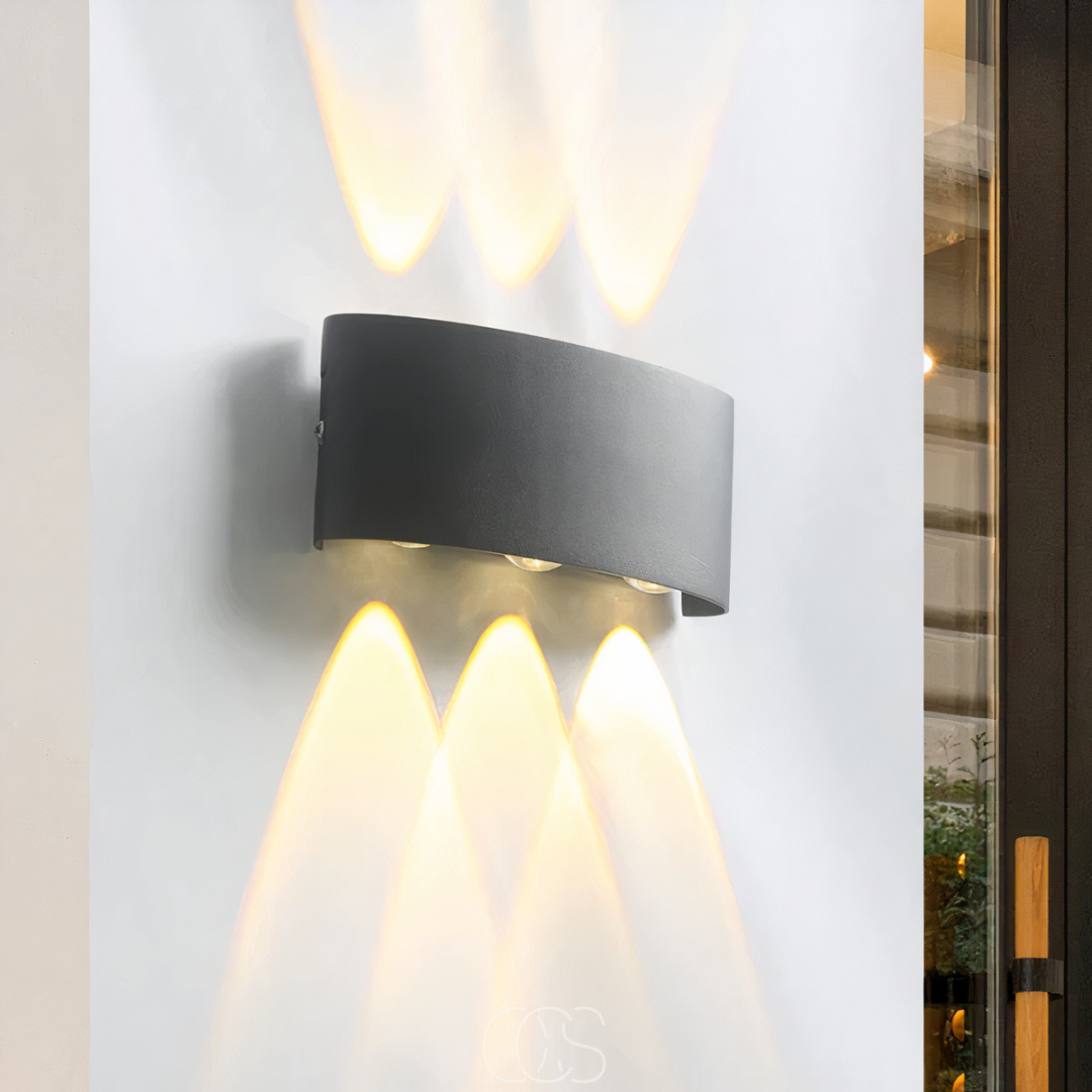 Dual-Beam Outdoor Wall Light – Sandblasted Aluminum – IP65 Weatherproof for Porch, Patio & Garden | Thomler