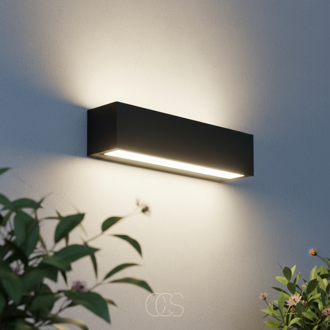 Modern Outdoor Wall Light Fixture – Downlight Sconce in Charcoal Aluminum – 897 Lumens Warm White LED – IP65 Weatherproof for Entryway | Thomler