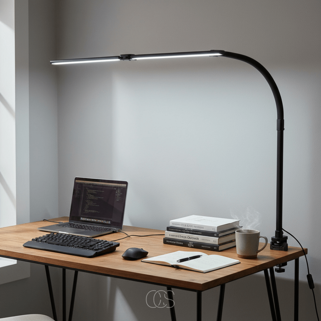 Adjustable Desk Lamp with Dimmer Control – 3 Light Temperatures & Flexible Arm for Home Office & Study | Thomler