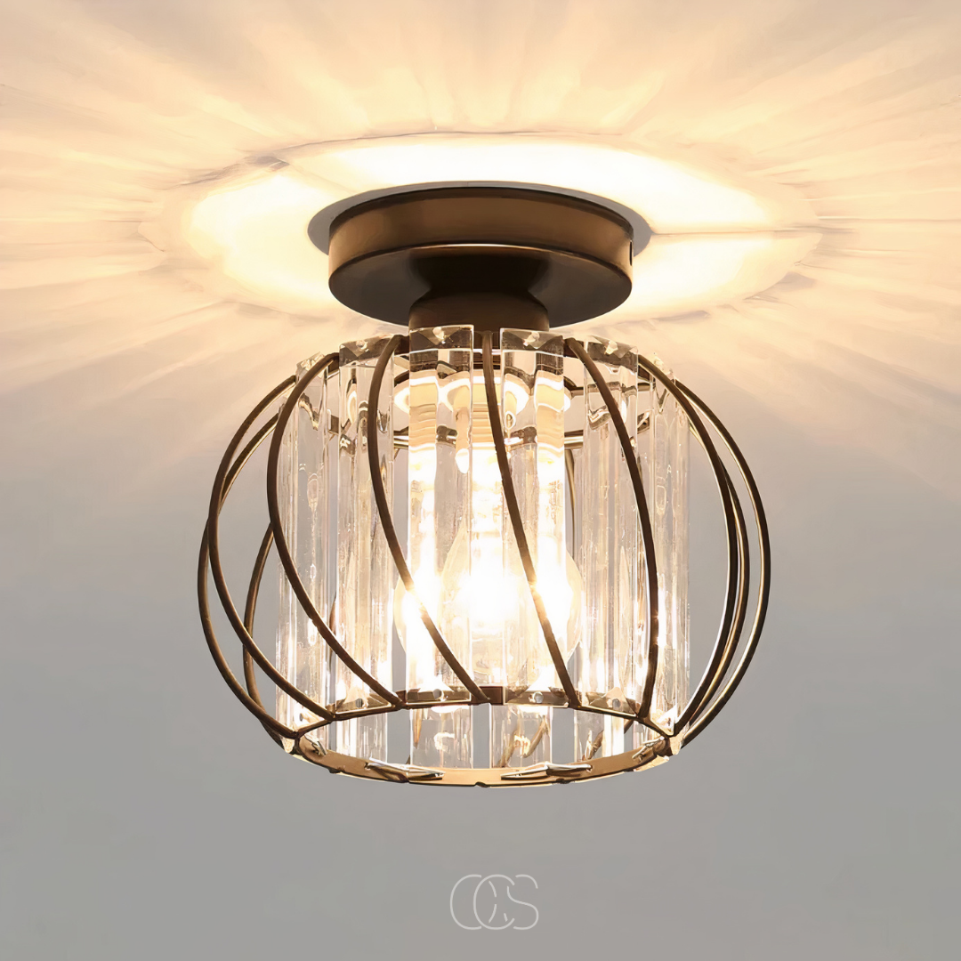 Glass Flush Mount Ceiling Light Fixture 9 Inch for Bedroom Hallway Bathroom E26 Socket Modern Semi Flush Ceiling Lamp Small Round Metal & | Thomler