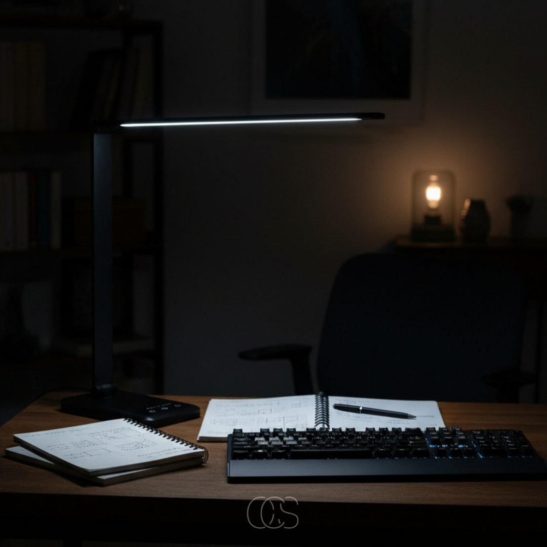 Adjustable LED Desk Lamp with Touch Control & Wireless Charging – Flicker-Free Reading Light for Home Office, Study & Workspace | Thomler