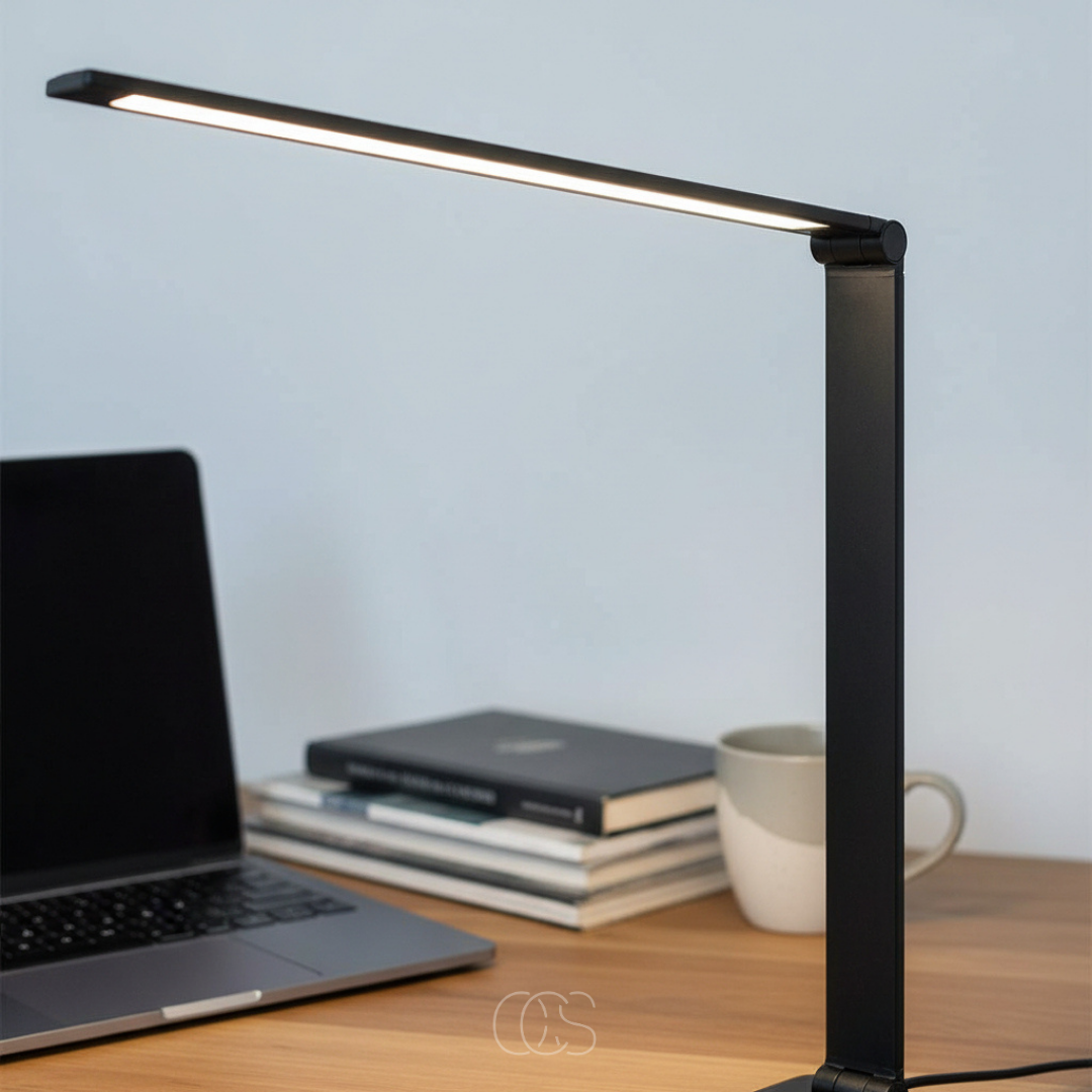 Adjustable LED Desk Lamp with Touch Control & Wireless Charging – Flicker-Free Reading Light for Home Office, Study & Workspace | Thomler