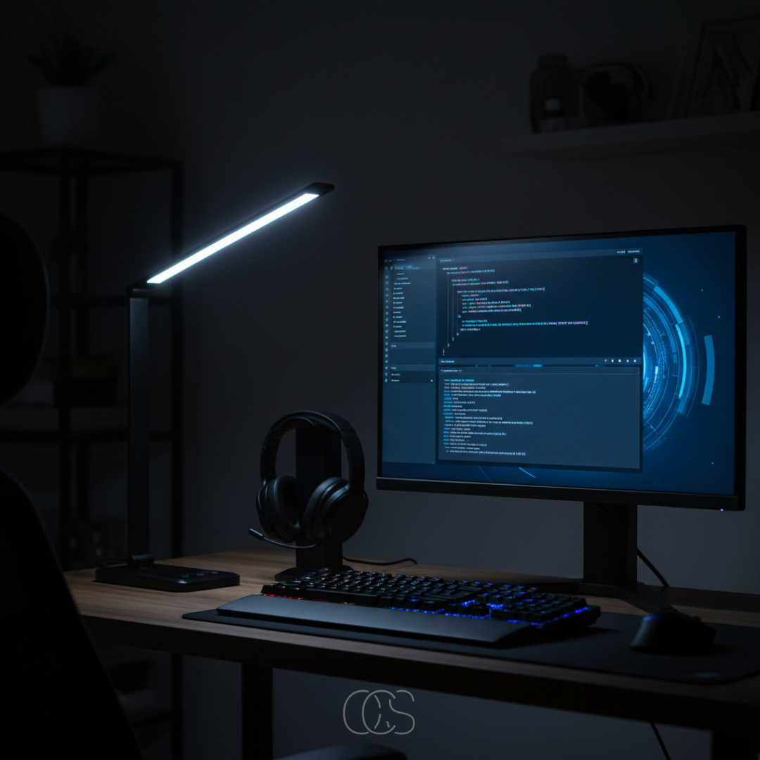 Adjustable LED Desk Lamp with Touch Control & Wireless Charging – Flicker-Free Reading Light for Home Office, Study & Workspace | Thomler