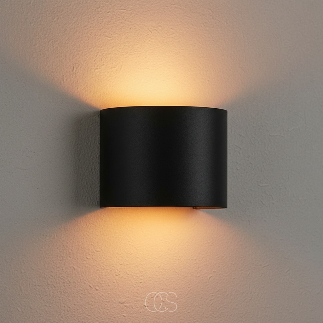 Adjustable Wall Sconce with Gold Interior | Modern Up Down Light Fixture for Living Room Bedroom Hallway | Dimmable G9 LED Black Metal | Thomler