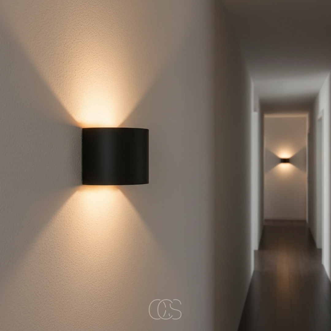 Adjustable Wall Sconce with Gold Interior | Modern Up Down Light Fixture for Living Room Bedroom Hallway | Dimmable G9 LED Black Metal | Thomler