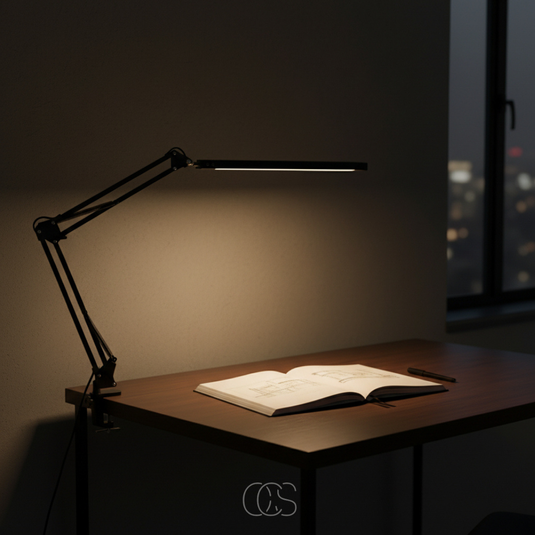 Adjustable Clamp-On LED Desk Lamp with Eye Care Technology & 360° Flexible Arm for Office, Reading, Crafting | Thomler