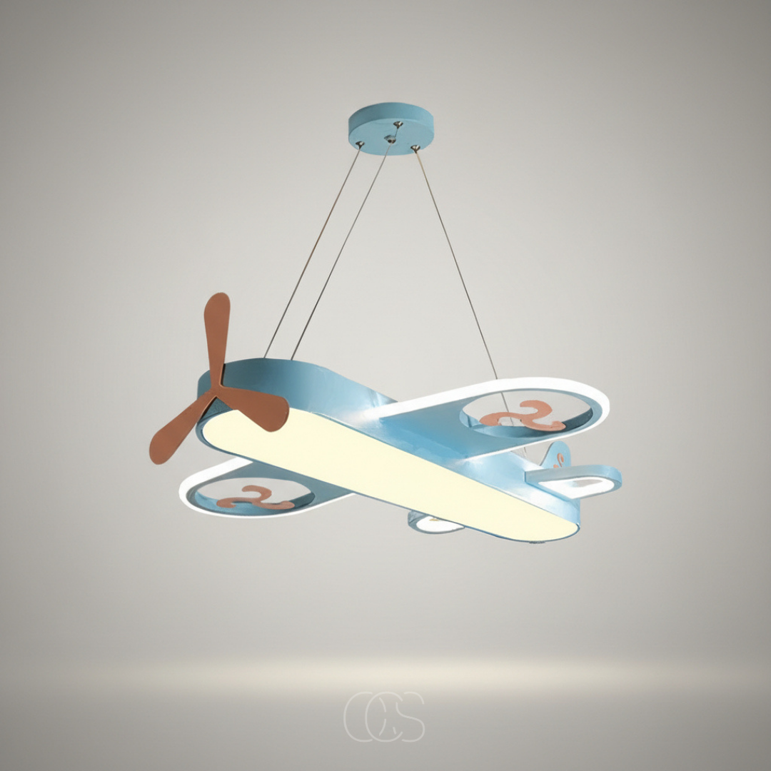 Pendant Light Acrylic Iron 55.0 cm Yellow Children Bedroom Airplane LED Dimmable Nursery Playroom Ceiling Hanging Lamp | Thomler