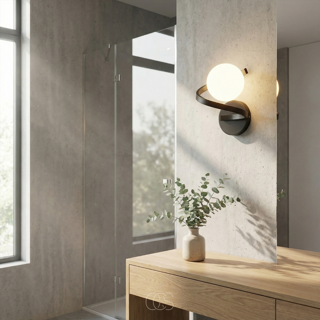 Modern Glass Globe Wall Sconce – Frosted Sphere Light with Metal Frame for Bedroom, Bathroom & Living Room – IP44 Rated G9 Fixture | Thomler
