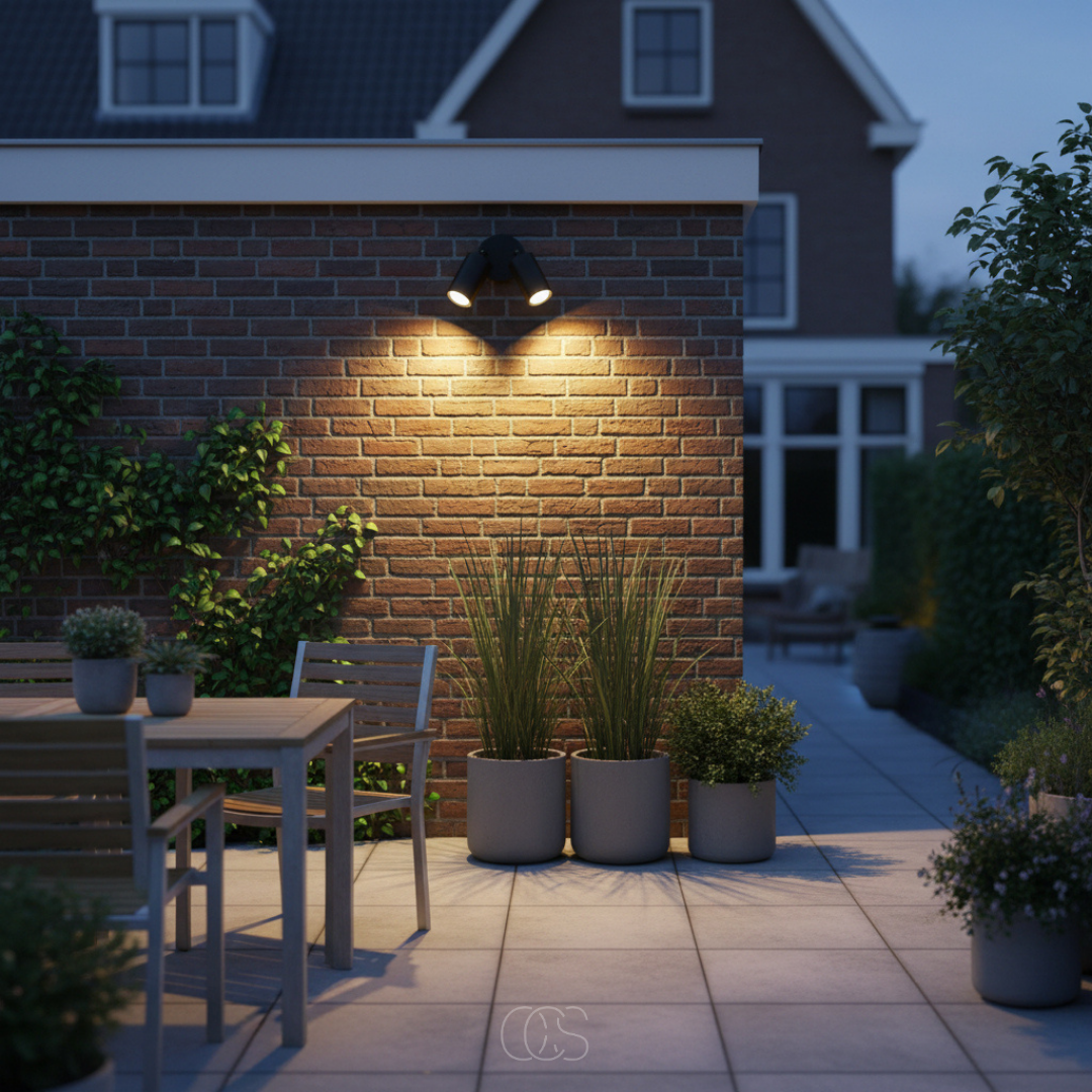 Outdoor LED Wall Spotlight with Adjustable Dual Heads – Weatherproof Directional Security Light for Home Exterior, Patio, Driveway & Garden | Thomler