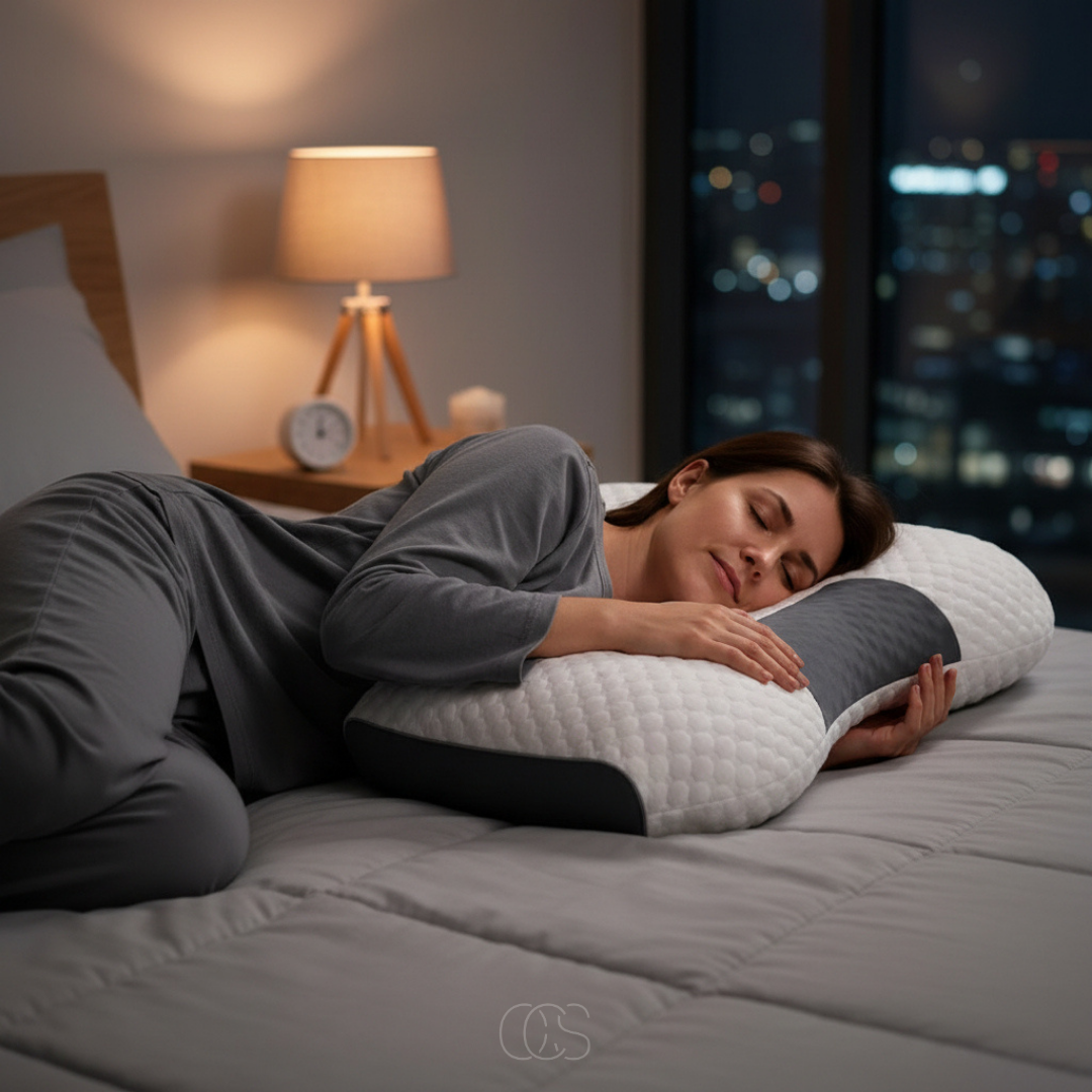 Contour Memory Foam Pillow with Cervical Support for Back and Side Sleepers | Neck Pain Relief Sleep Pillow | Orthopedic Sleeping Pillow | Thomler
