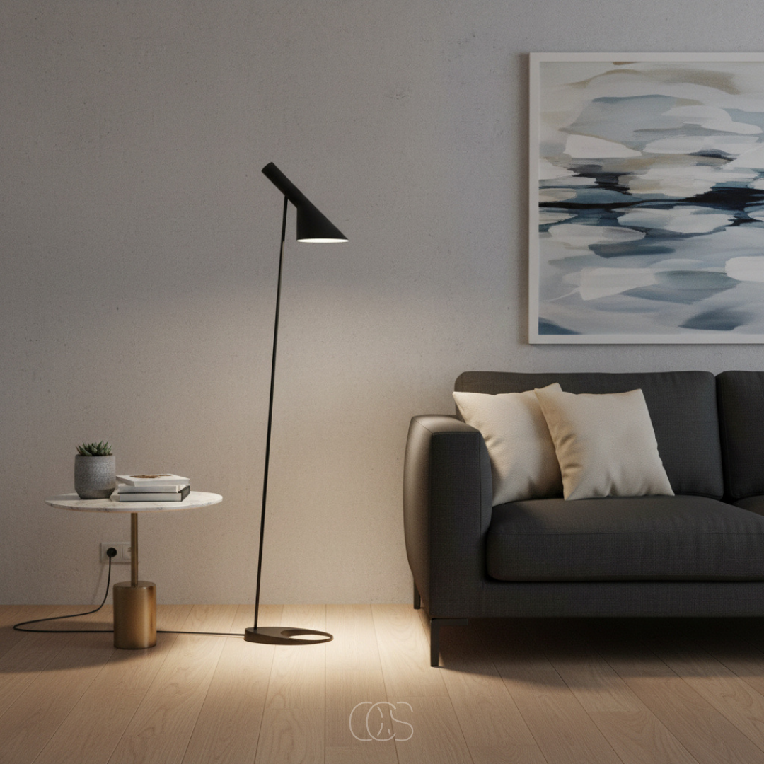 Adjustable Arc Floor Lamp with Tilting Shade – Modern Nordic Reading Light for Living Room, Bedroom & Office | Thomler