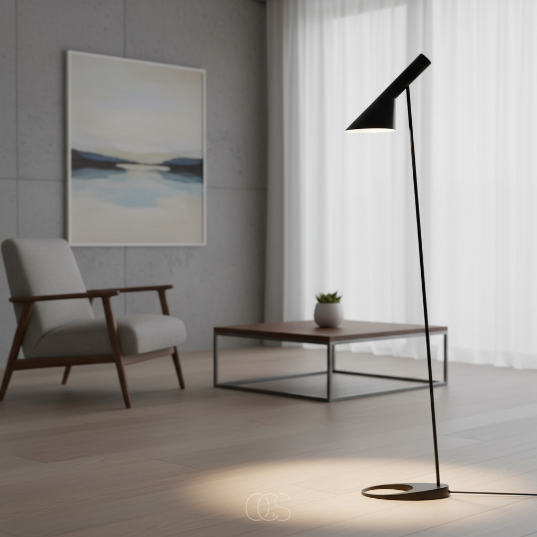 Adjustable Arc Floor Lamp with Tilting Shade – Modern Nordic Reading Light for Living Room, Bedroom & Office | Thomler