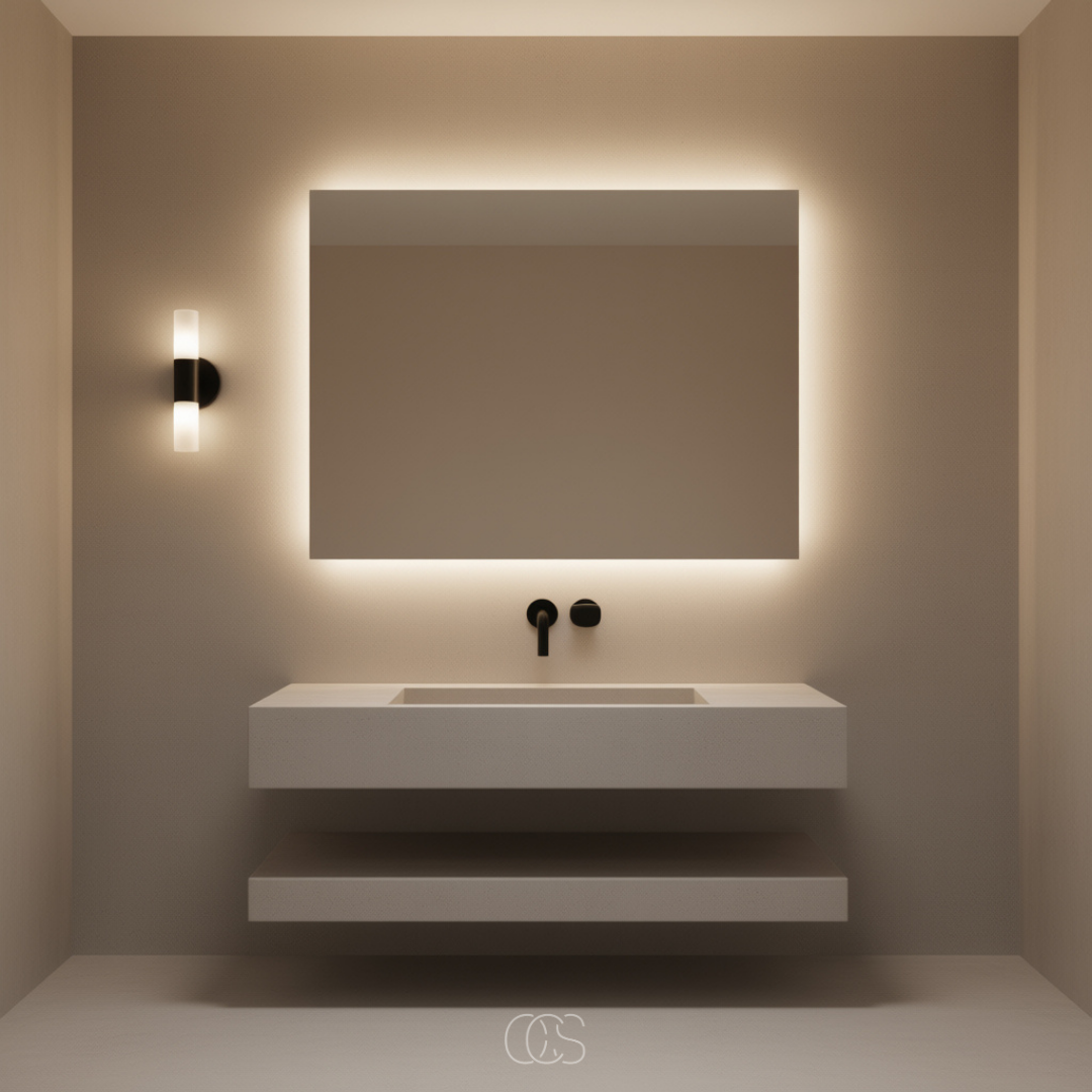 Dual-Beam Bathroom Wall Light with Frosted Glass Shade – Up & Down Lighting for Modern Bathrooms | Thomler