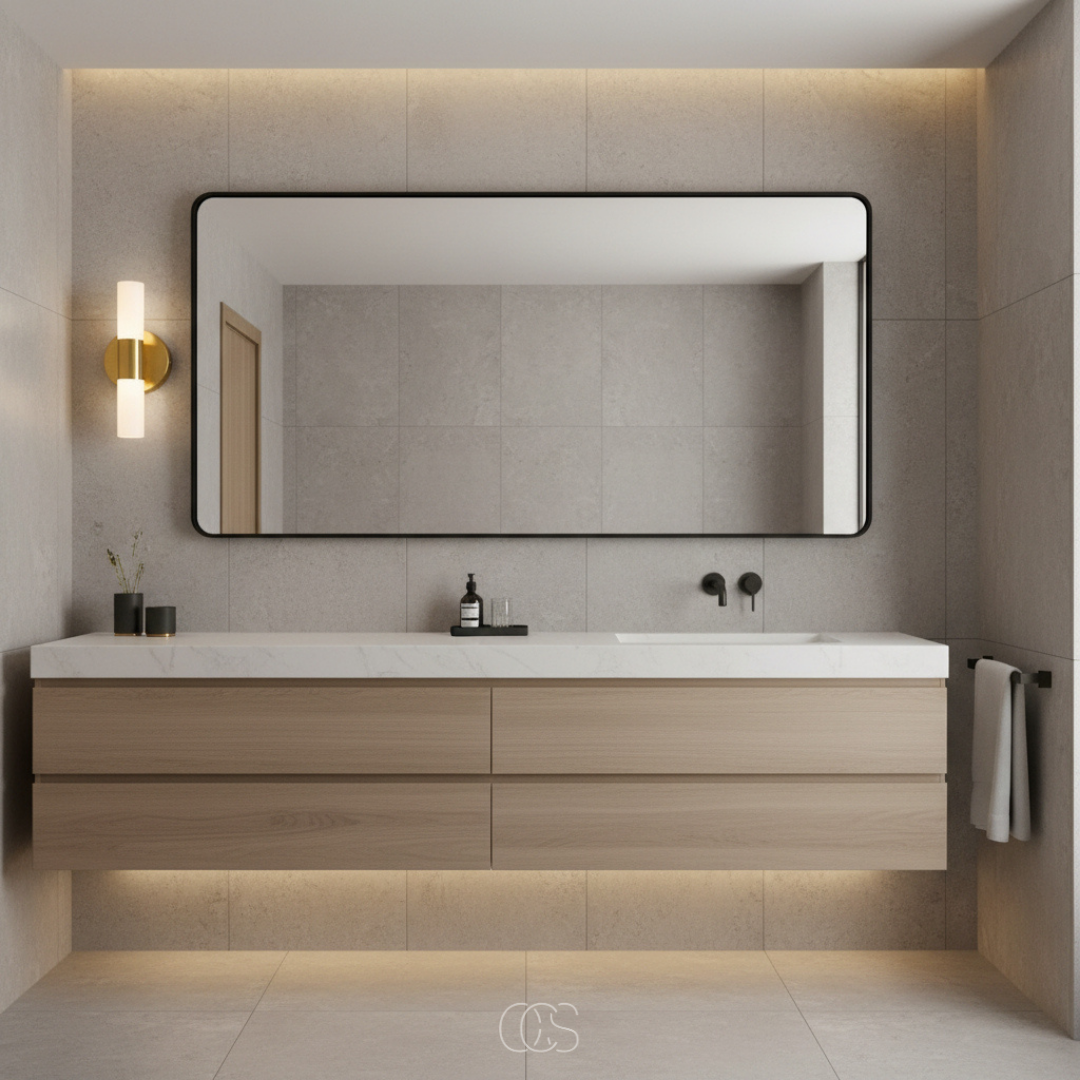 Dual-Beam Bathroom Wall Light with Frosted Glass Shade – Up & Down Lighting for Modern Bathrooms | Thomler