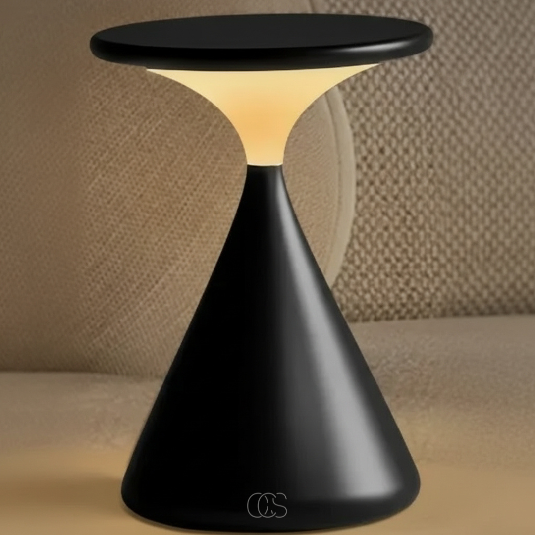 Rechargeable Cordless LED Table Lamp with Touch Dimmer Control and Hourglass Design for Bedroom, Living Room & Patio | Thomler