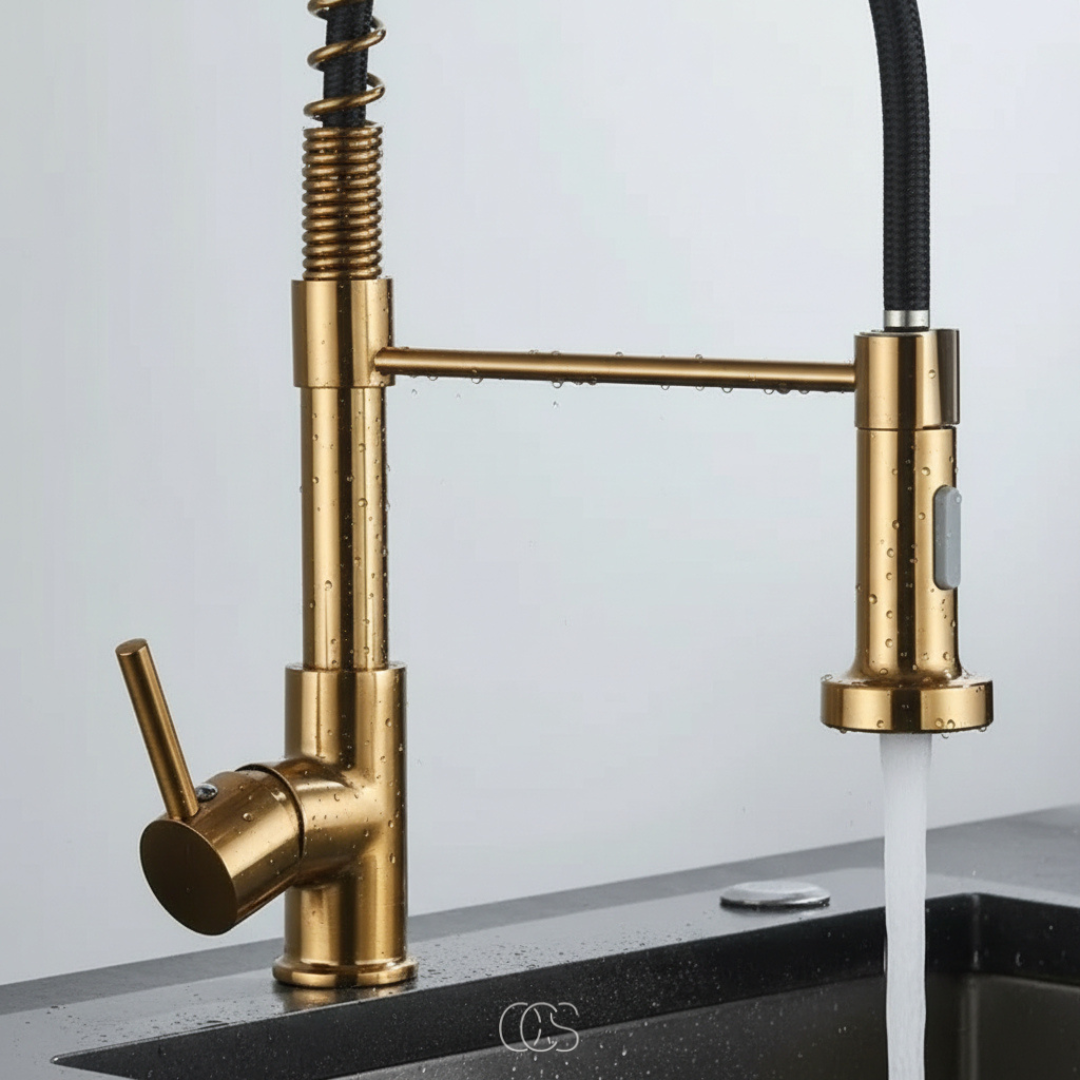 Pull-Down Kitchen Faucet with Dual-Spray Head & 360° Swivel Spout | Commercial-Style Single Handle | Brushed Nickel Stainless Steel | Thomler