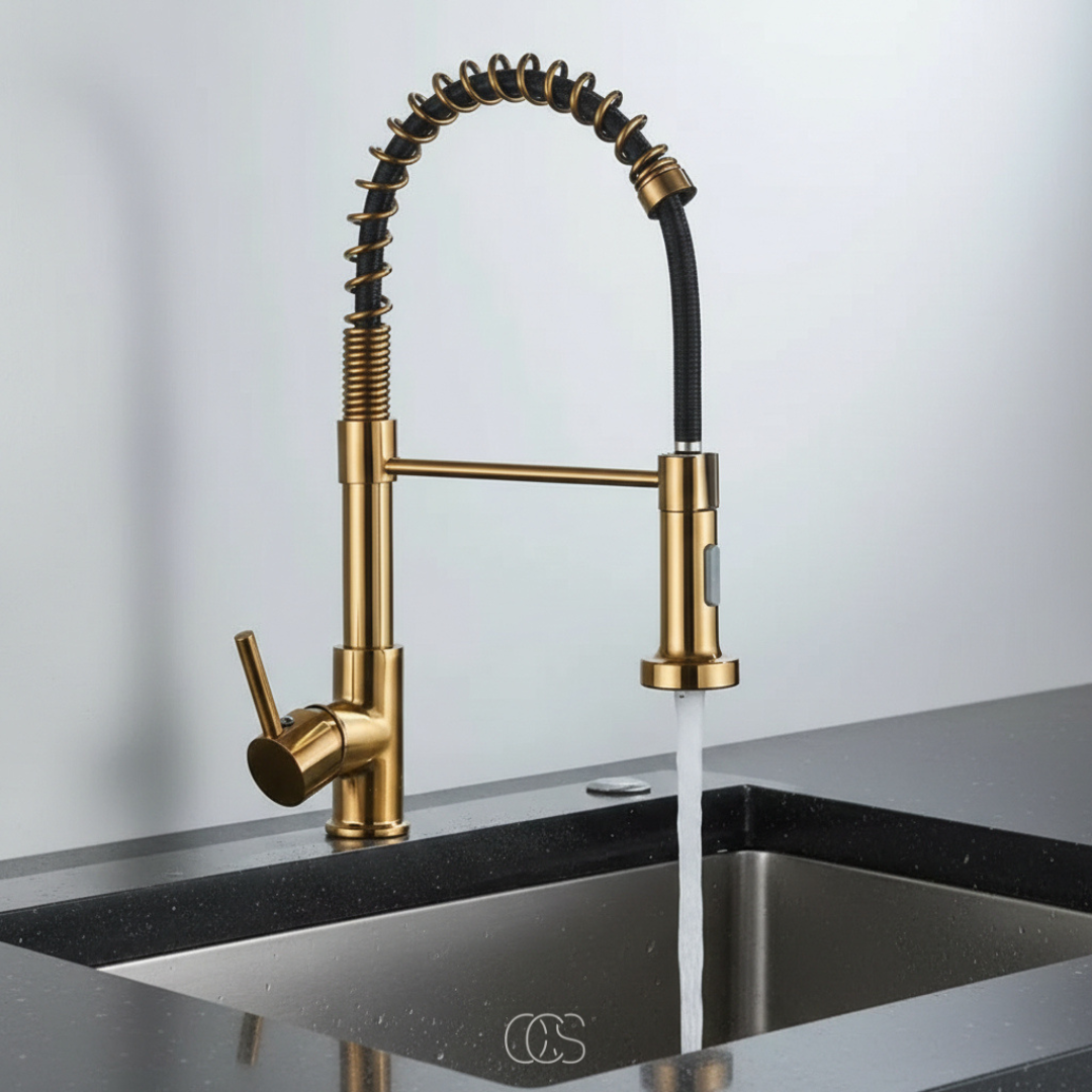 Pull-Down Kitchen Faucet with Dual-Spray Head & 360° Swivel Spout | Commercial-Style Single Handle | Brushed Nickel Stainless Steel | Thomler
