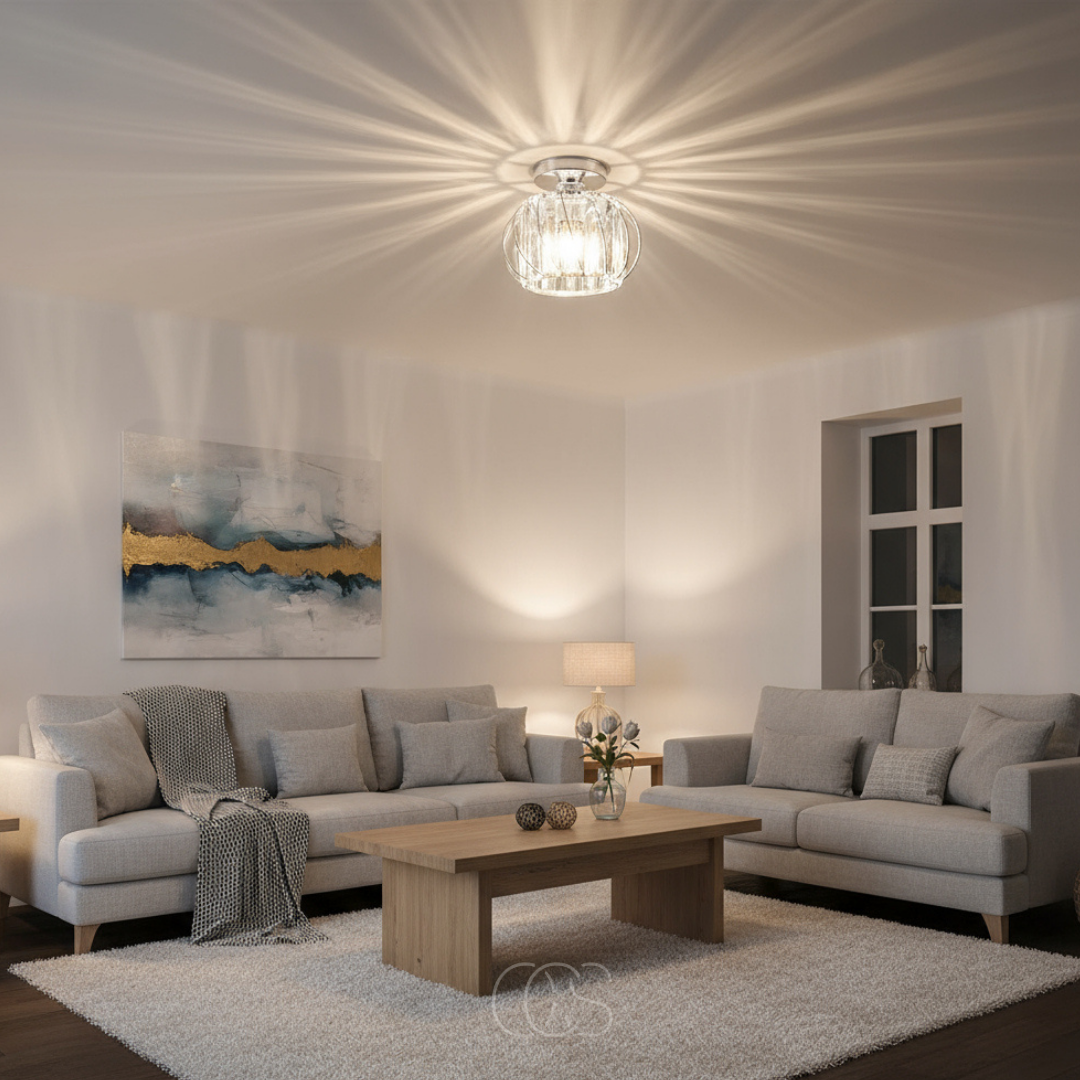 Glass Flush Mount Ceiling Light Fixture 9 Inch for Bedroom Hallway Bathroom E26 Socket Modern Semi Flush Ceiling Lamp Small Round Metal & | Thomler
