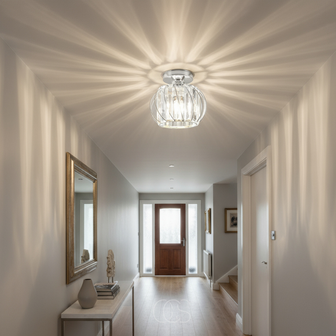 Glass Flush Mount Ceiling Light Fixture 9 Inch for Bedroom Hallway Bathroom E26 Socket Modern Semi Flush Ceiling Lamp Small Round Metal & | Thomler