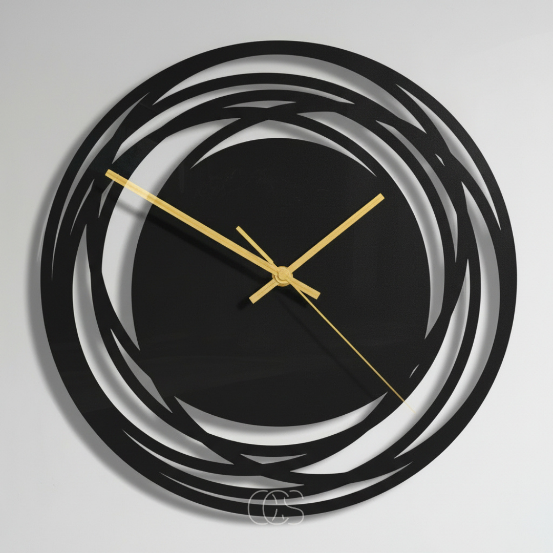 12-Inch Silent Wall Clock Black Round Modern Non-Ticking Quartz for Living Room Bedroom Kitchen Office | Thomler