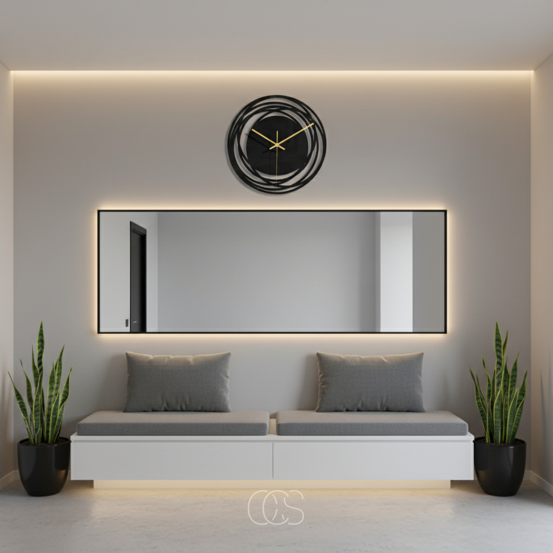 12-Inch Silent Wall Clock Black Round Modern Non-Ticking Quartz for Living Room Bedroom Kitchen Office | Thomler
