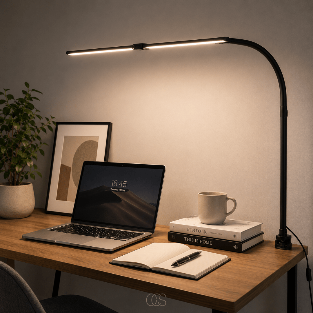 Adjustable Desk Lamp with Dimmer Control – 3 Light Temperatures & Flexible Arm for Home Office & Study | Thomler
