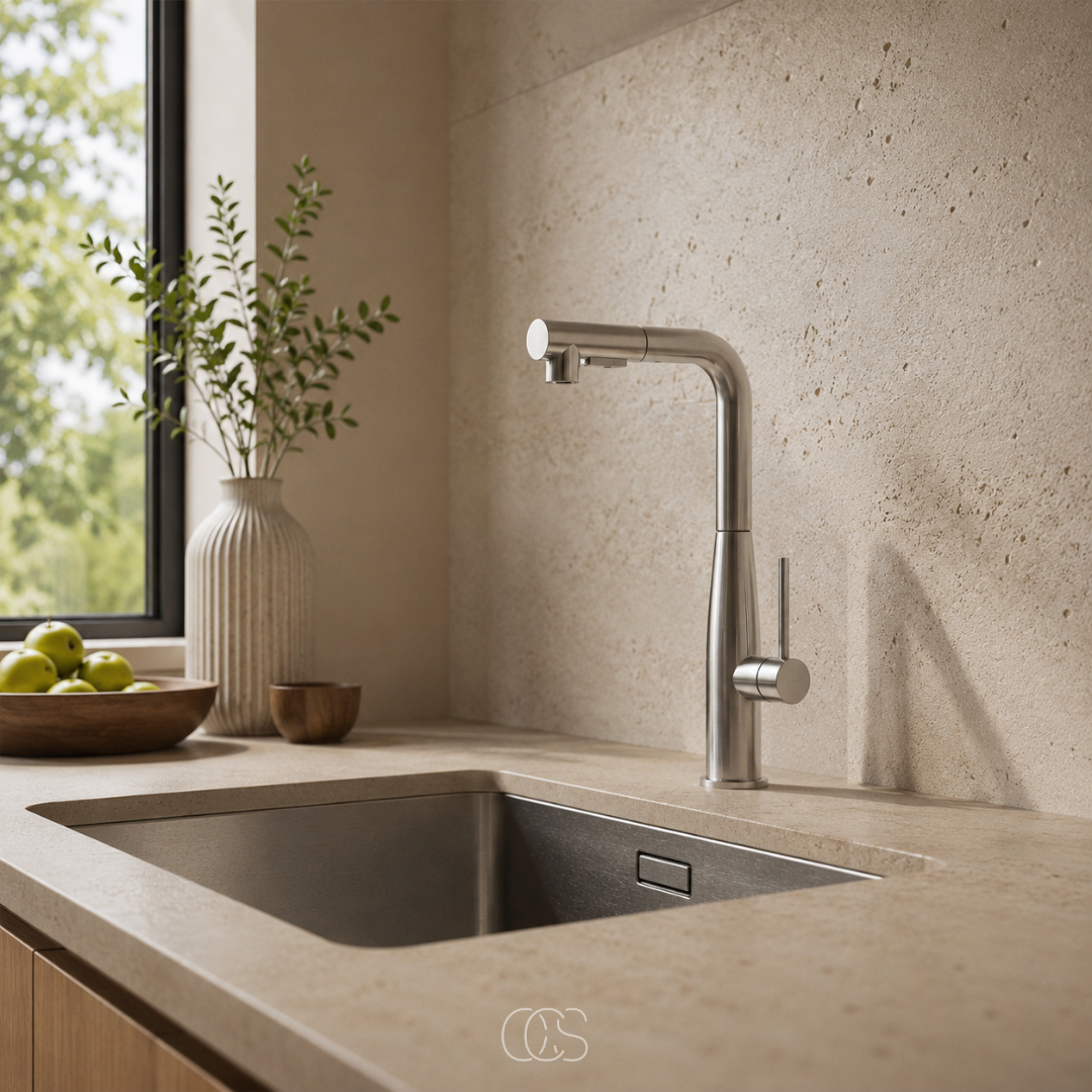 Pull-Down Kitchen Faucet with High Arc Spout – Stainless Steel Single Handle Faucet with Dual Spray Modes for Sink – Modern Matte Finish | Thomler
