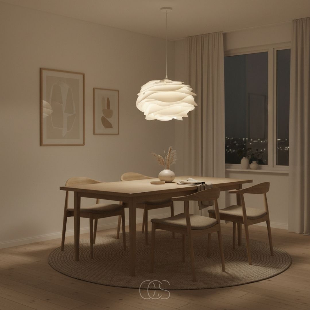 White Flower Pendant Light Fixture with Diffused Glow for Living Room & Bedroom | Thomler