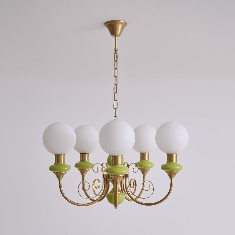 Multi-Globe Pendant Chandelier for Dining Room – Iron Frame with Frosted Glass Shades – Modern Farmhouse Ceiling Light – Adjustable Chain | Thomler