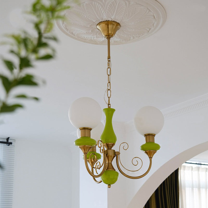 Multi-Globe Pendant Chandelier for Dining Room – Iron Frame with Frosted Glass Shades – Modern Farmhouse Ceiling Light – Adjustable Chain | Thomler
